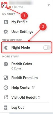night for reddit,dark mode on reddit