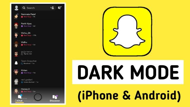 snapchat dark mode, night mode,enable dark mode