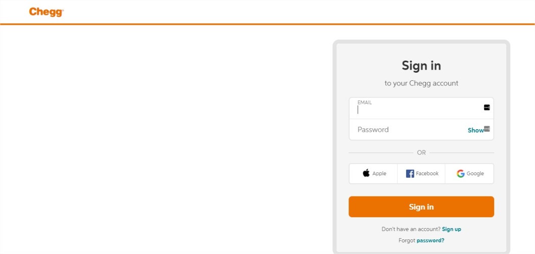 chegg sign in, login, sign up, freeaccount